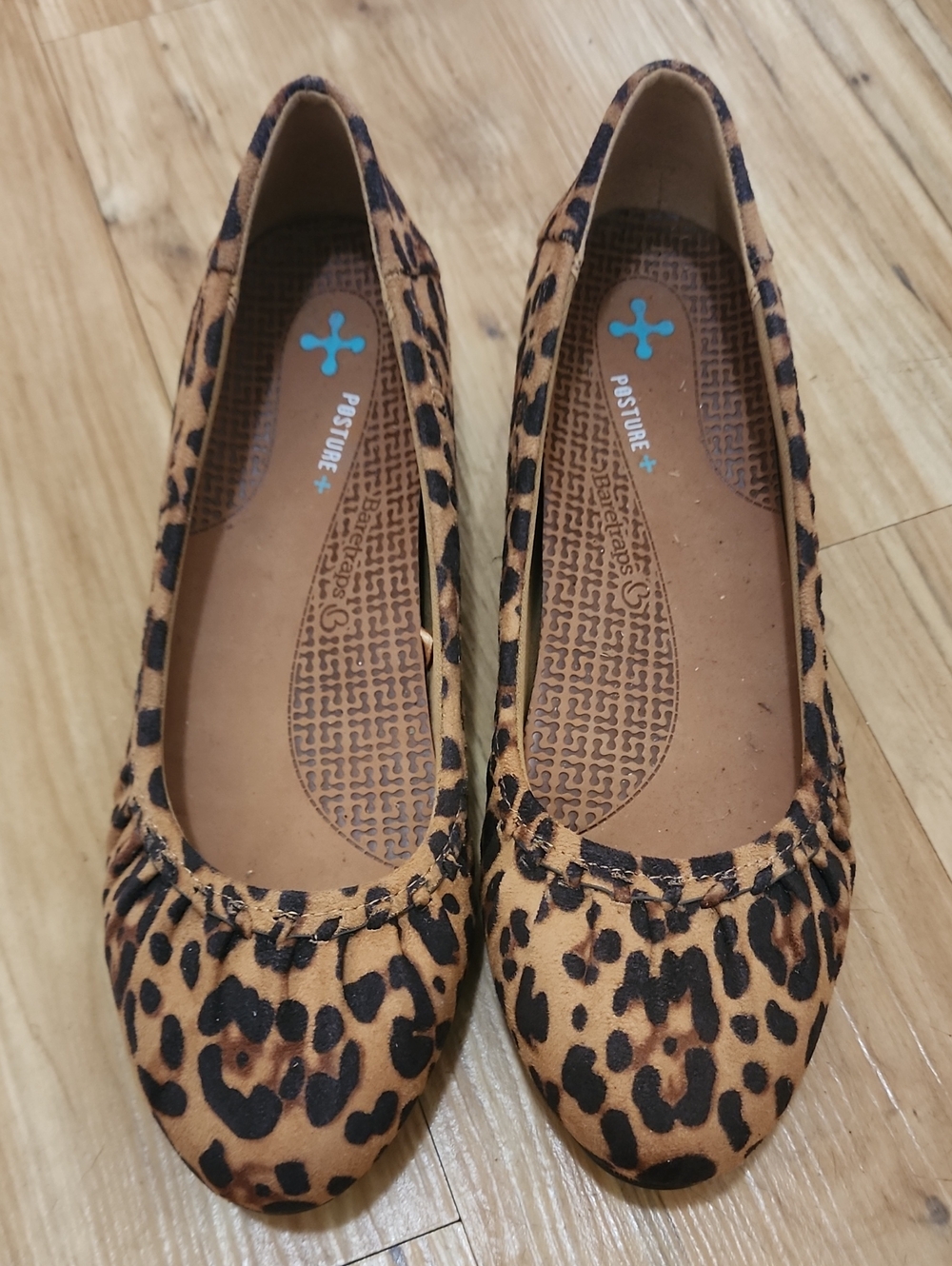 BareTraps Leopard-Print Ballet Flats in Tan and Black